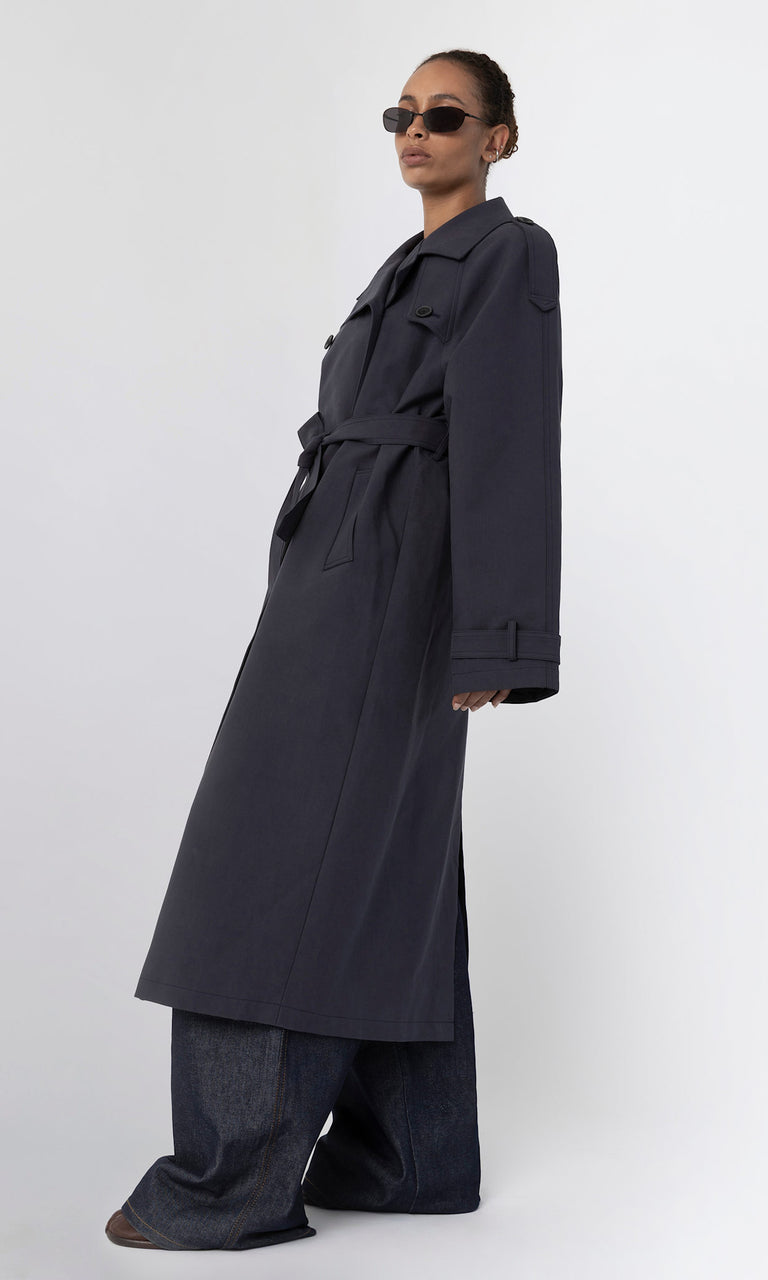 BOBBY CANVAS COAT - NAVY