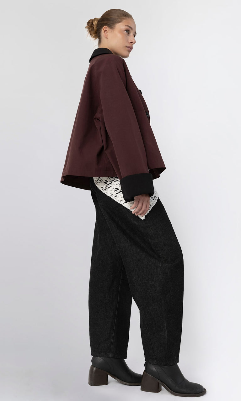 JOEL CANVAS JACKET - BURGUNDY/BLACK