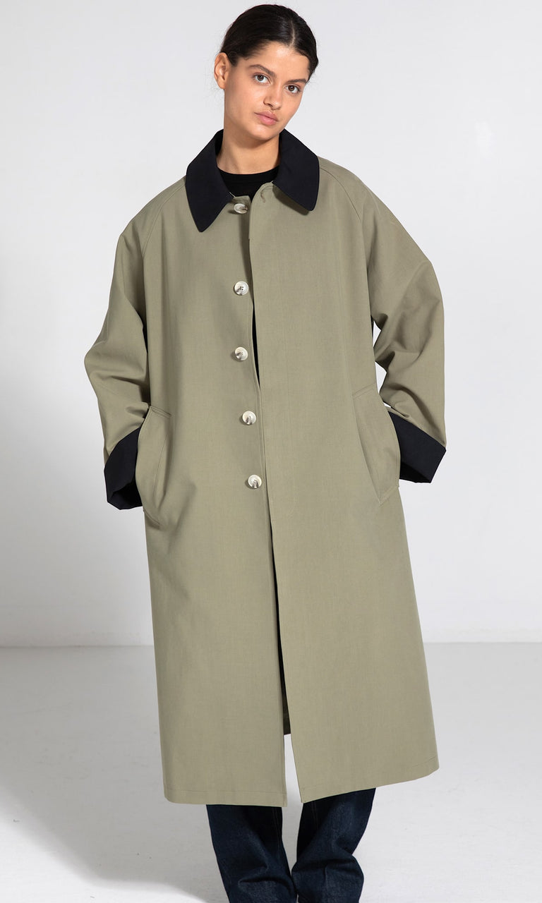 JOEL CANVAS COAT - ARMY/BLACK