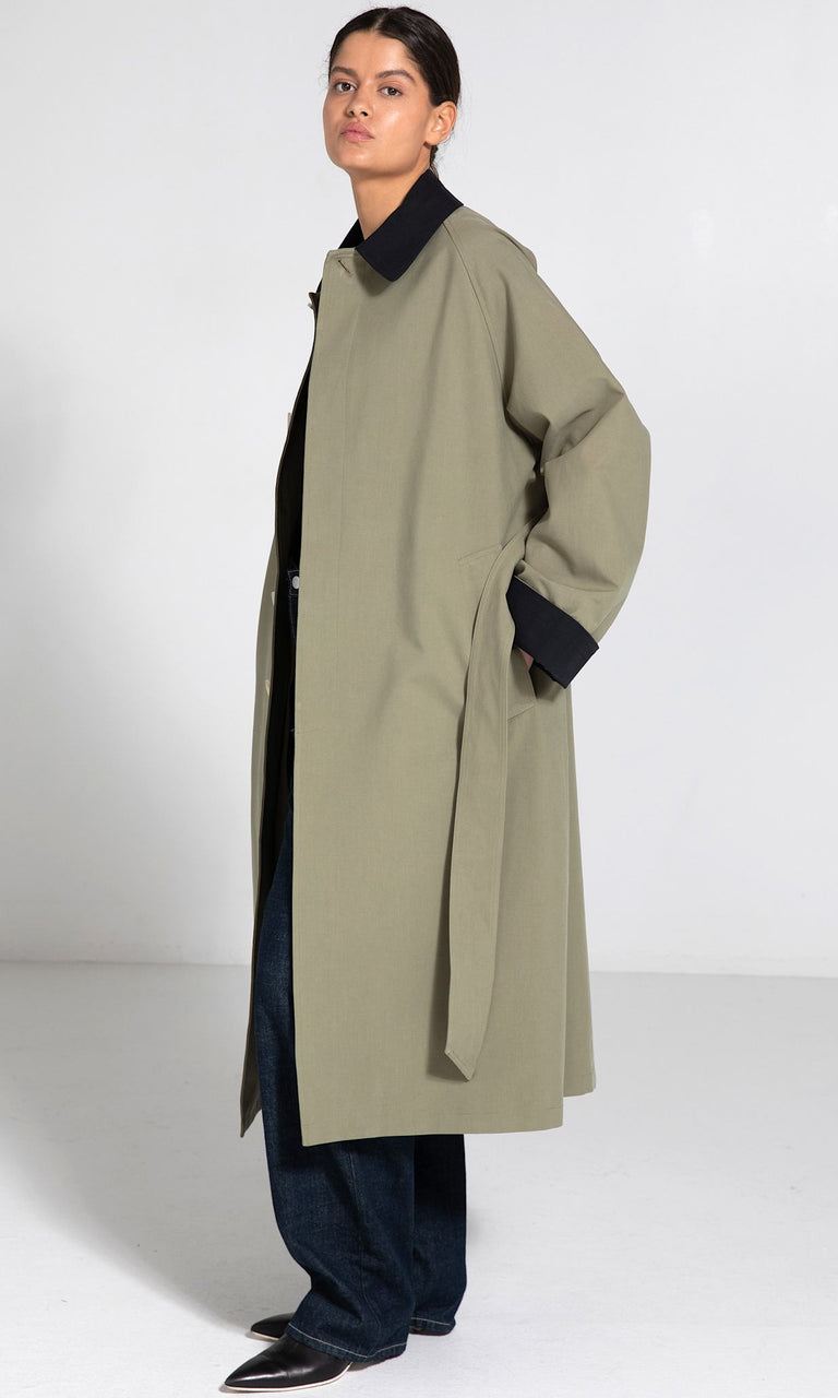 JOEL CANVAS COAT - ARMY/BLACK