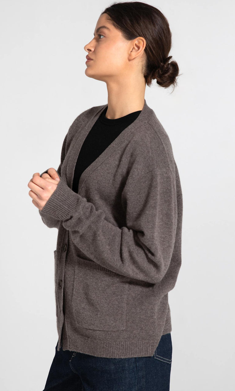 LOLA CARDIGAN KNIT - BROWN