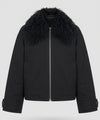 NICO JACKET MONGOLIAN FUR - BLACK
