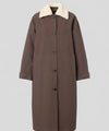 RITA PADDED CANVAS COAT - DARK BROWN