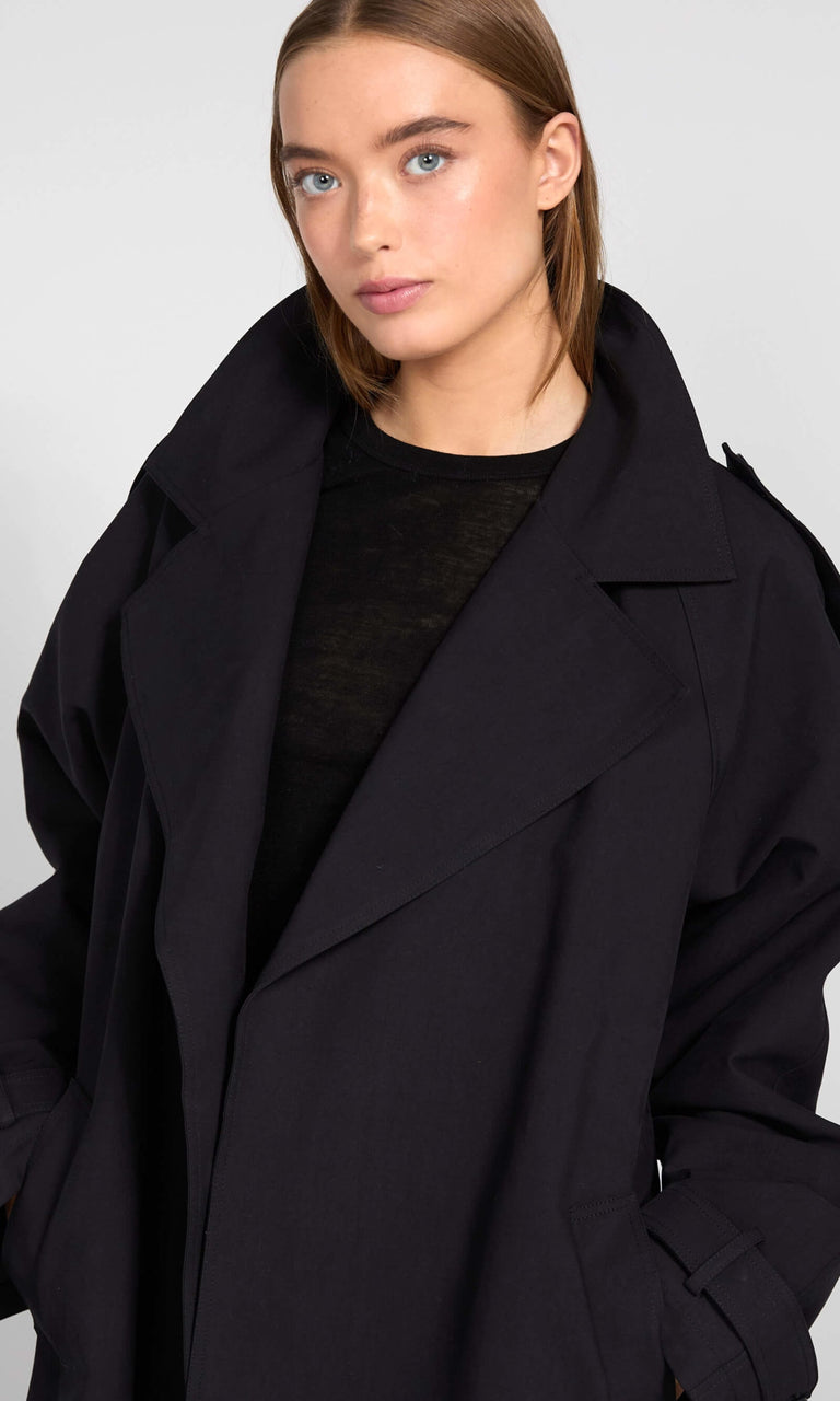 RICO CANVAS COAT - BLACK