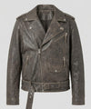 DODGE BIKER JACKET - BROWN
