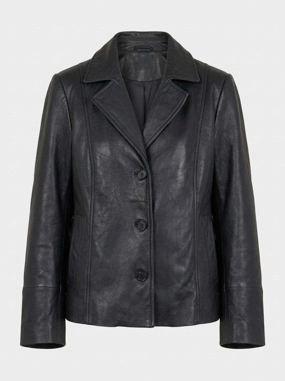 DREW LEATHER JACKET - BLACK