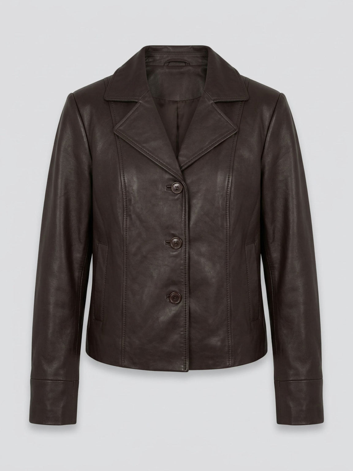 DREW LEATHER JACKET - BROWN