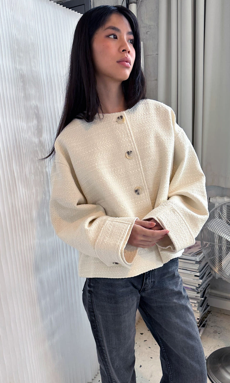 COCO TWEED JACKET - CREME