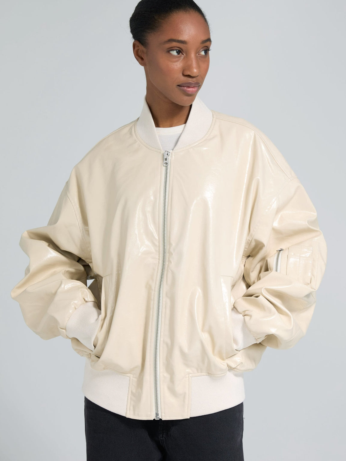 BIANCA VEGAN BOMBER - CRÈME