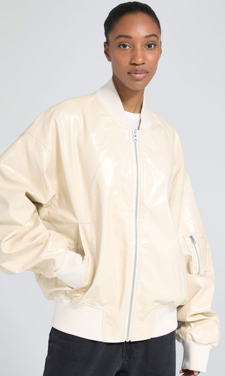 BIANCA VEGAN BOMBER - CRÈME