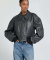BONNIE CROPPED BOMBER - BLACK