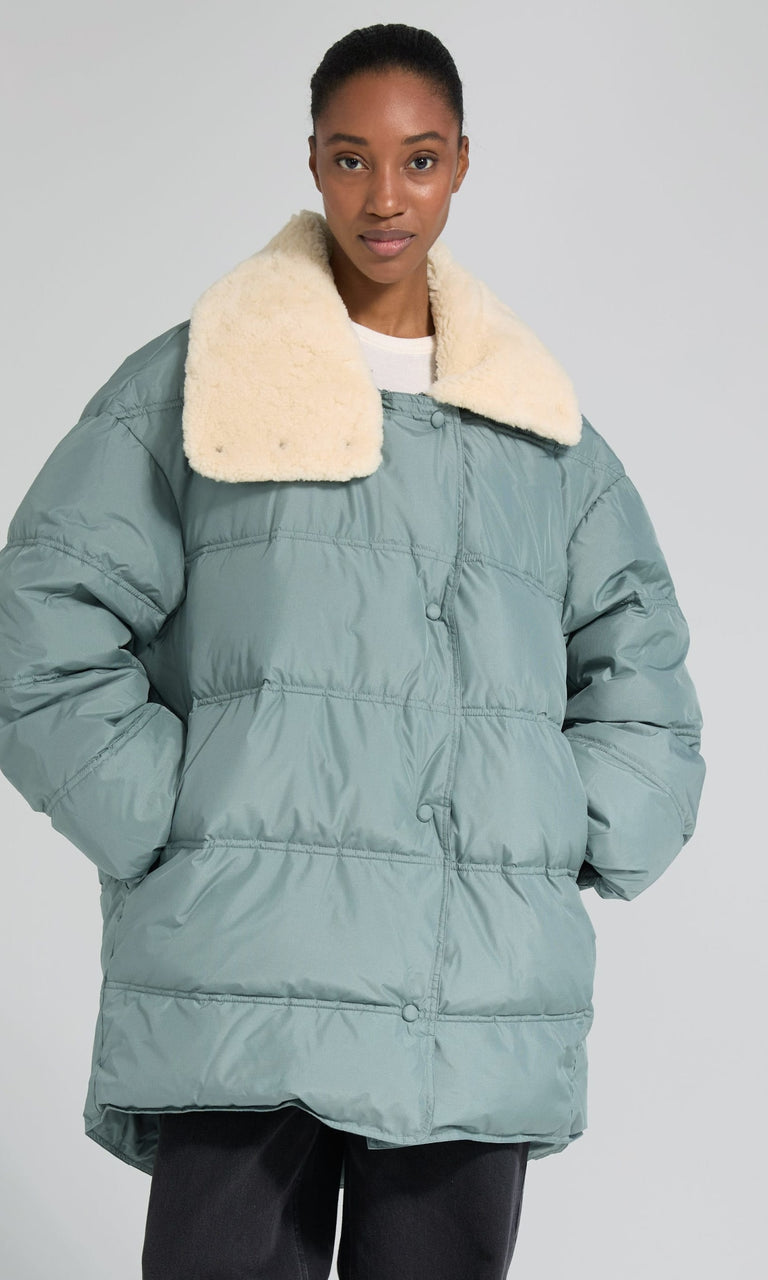 DANNY DOWN COAT - GREY/GREEN