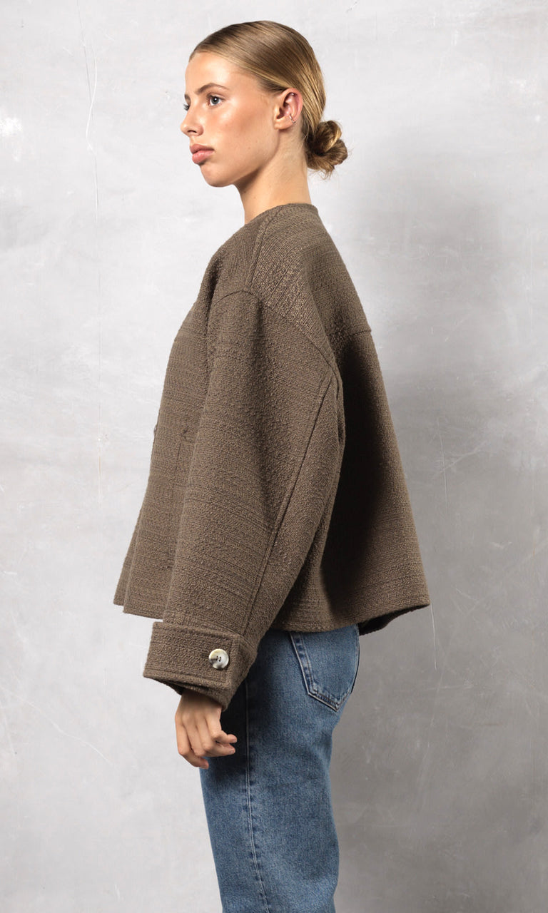 COCO TWEED JACKET - DUSTY GREEN