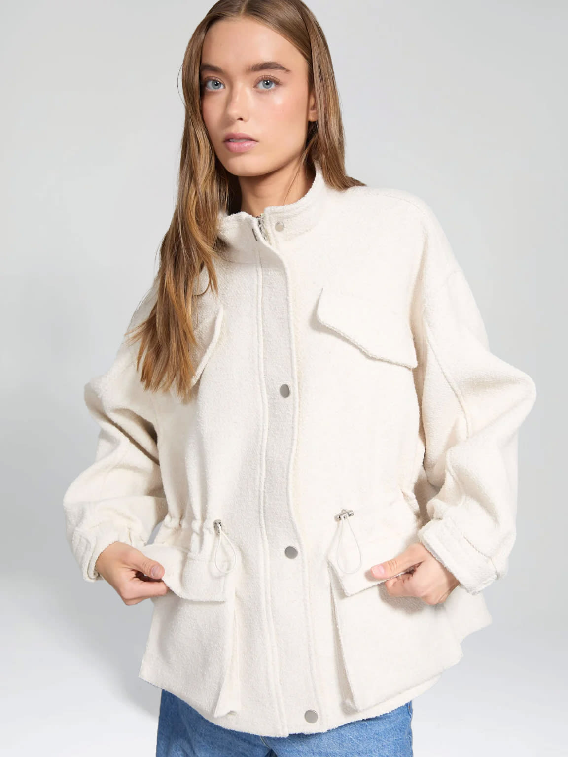 KAIA BOUCLE JACKET - CREME