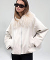 NICO JACKET MONGOLIAN FUR - CREME